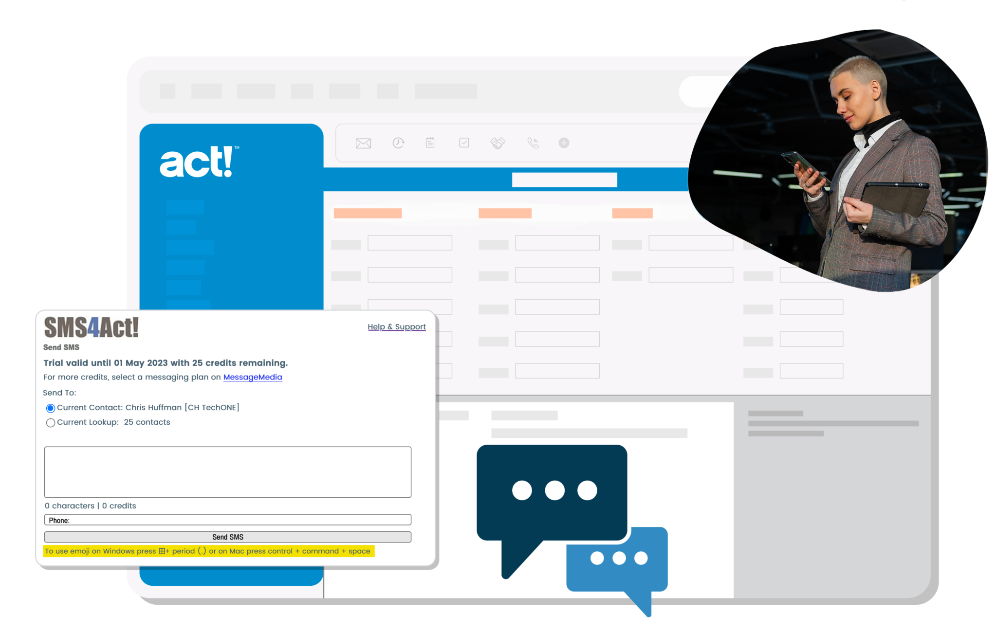 Act! CRM Integrated SMS Text Messaging