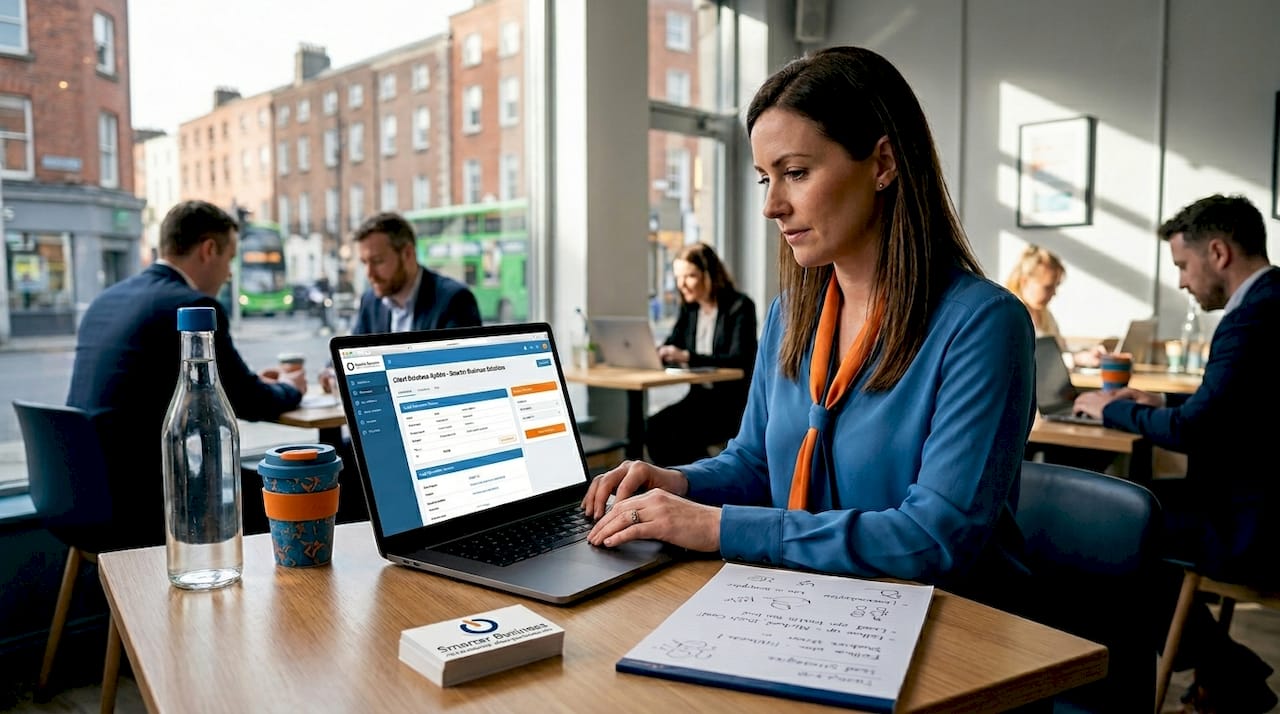 1779446159938_Professional-updating-contact-list-in-bright-workspace Professional updating contact list in bright workspace