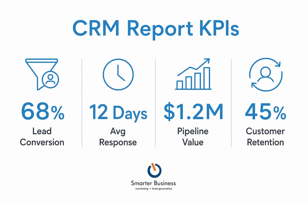 Infographic illustrating key CRM performance metrics