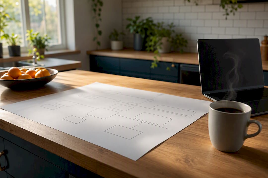 CRM data model schema plan on office table