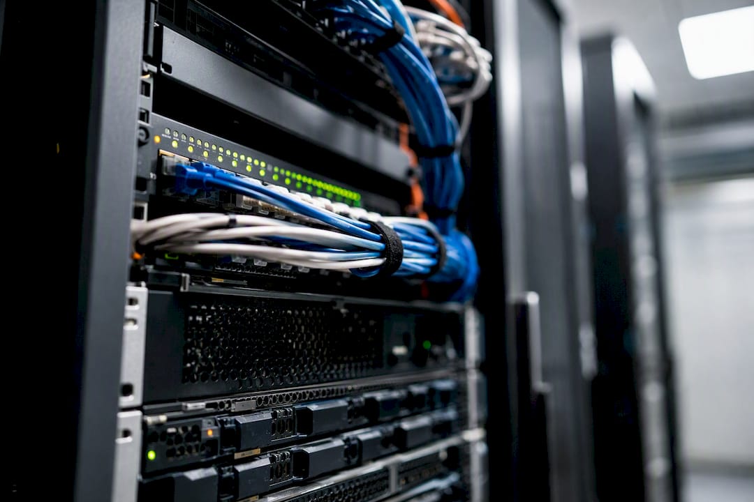 SME office server rack close-up