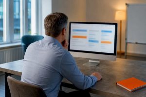 Consultant reviewing CRM field structure