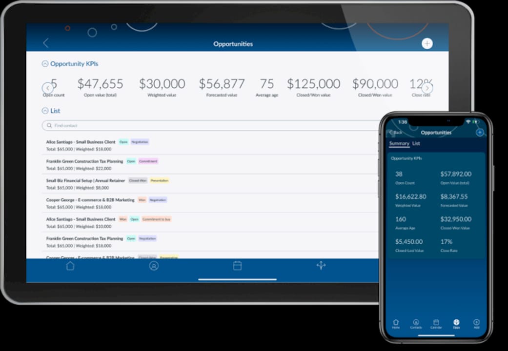1788245711002_Homepage-landscape-light-tablet-Image_0000_Opportunities-2-Devices-1-scaled-700×484-1 Salesperson checking mobile CRM after visit