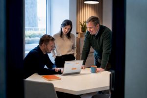 Sales team piloting a CRM workflow
