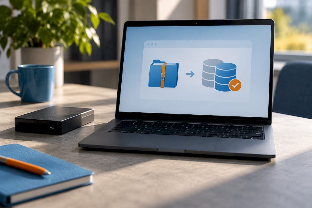 Backup archive restored into test database